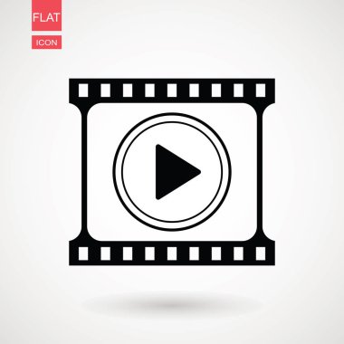 Video simgesi. Film şeridi vektör, düz tasarım en iyi vektör simgesi
