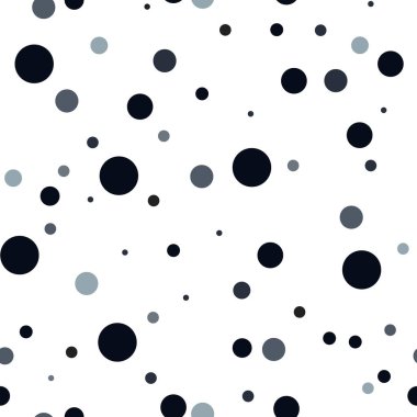 Polka Dot Seamless modeli. Küçük daire desenli sorunsuz arka plan. Puantiyeli kumaş. Retro vektör arka plan veya desen. Beyaz arka plan üzerinde rahat şık siyah circletexture. Vektör arka plan.