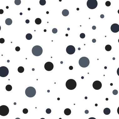 Polka Dot Seamless modeli. Küçük daire desenli sorunsuz arka plan. Puantiyeli kumaş. Retro vektör arka plan veya desen. Beyaz arka plan üzerinde rahat şık siyah circletexture. Vektör arka plan.