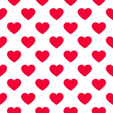 Kalpler. Kalp seamless modeli. Renkli kalpler. Hediye paketi için ambalaj tasarımı. Soyut geometrik modern arka plan. Vektör çizim. Art deco tarzında.