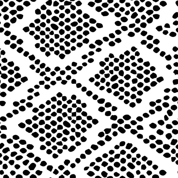 Texture Motif Peau Serpent Répétant Sans Couture Monochrome Noir Blanc — Image vectorielle