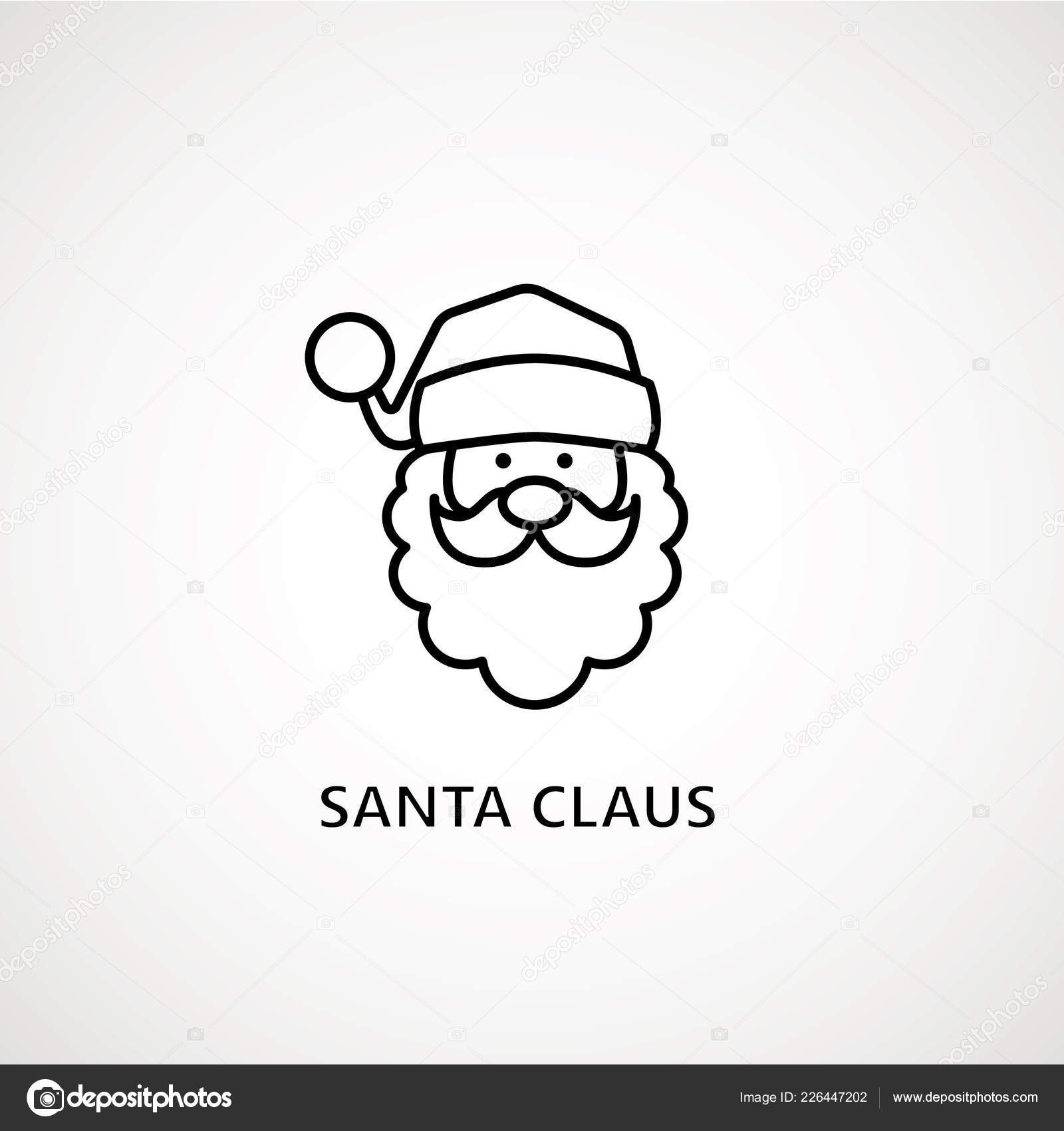 Santa Claus Face Beard Moustache Happy Xmas Christmas New