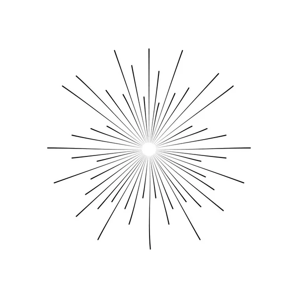 Легкі Промені Сонячні Промені Сонячні Промені Іконка Феєрверка Елементи Дизайну — стоковий вектор