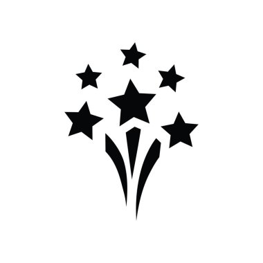 Havai fişek kutsal kişilerin resmi, vektör işareti, düz beyaz izole piktogram. Logo illüstrasyon.