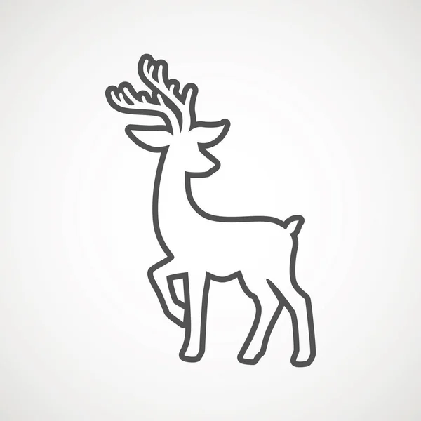 Renifer linii ikona. Jeleń uruchomiona sylwetka, renifer ikona designu dla karty Xmas, banery i ulotki, wektor, ilustracja na białym tle. Szablon logo. Logotyp łosia. Polowanie — Wektor stockowy