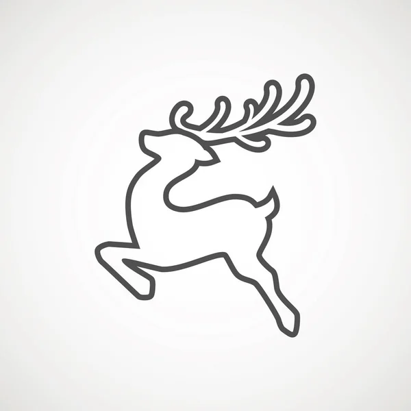 Renifer linii ikona. Jeleń uruchomiona sylwetka, renifer ikona designu dla karty Xmas, banery i ulotki, wektor, ilustracja na białym tle. Szablon logo. Logotyp łosia. Polowanie — Wektor stockowy