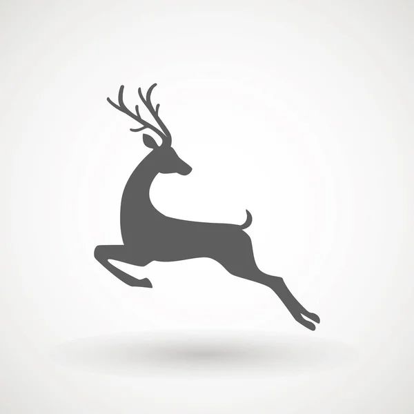 Rådjur som kör siluett, Reinder ikon design för Xmas kort, banderoller och flygblad, vektor illustration isolerade på vit bakgrund. Logotyp mall. Elk logotyp. Jakt. — Stock vektor