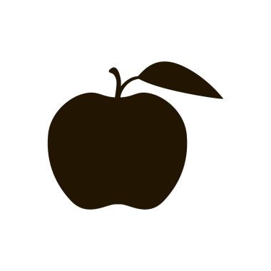 Elma meyve simgesi. Organik beslenme sağlıklı gıda. El şekil çizin. Elma izole beyaz arka plan üzerinde.