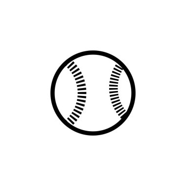 Beyaz ve siyah izole beyzbol topu vektör simgesi