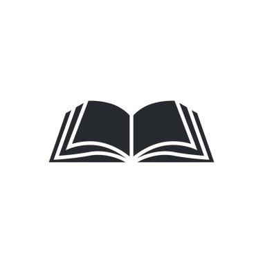 Kitap simge vektör, katı illüstrasyon, üzerinde beyaz izole piktogram. Kitap logo