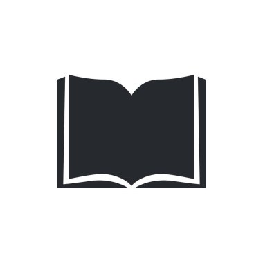 Kitap simge vektör, katı illüstrasyon, üzerinde beyaz izole piktogram. Kitap logo