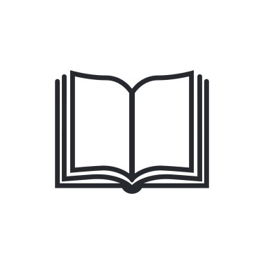 Kitap simge vektör, katı illüstrasyon, üzerinde beyaz izole piktogram. Kitap logo
