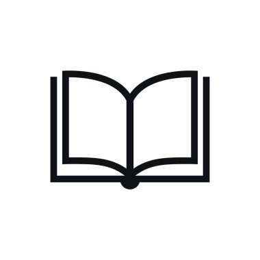 Kitap simge vektör, katı illüstrasyon, üzerinde beyaz izole piktogram. Kitap logo