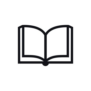 Kitap simge vektör, katı illüstrasyon, üzerinde beyaz izole piktogram. Kitap logo
