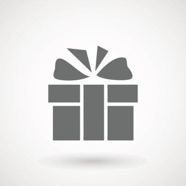 Hediye kutusu simgesi beyaz arka plan üzerinde. illüstrasyon.