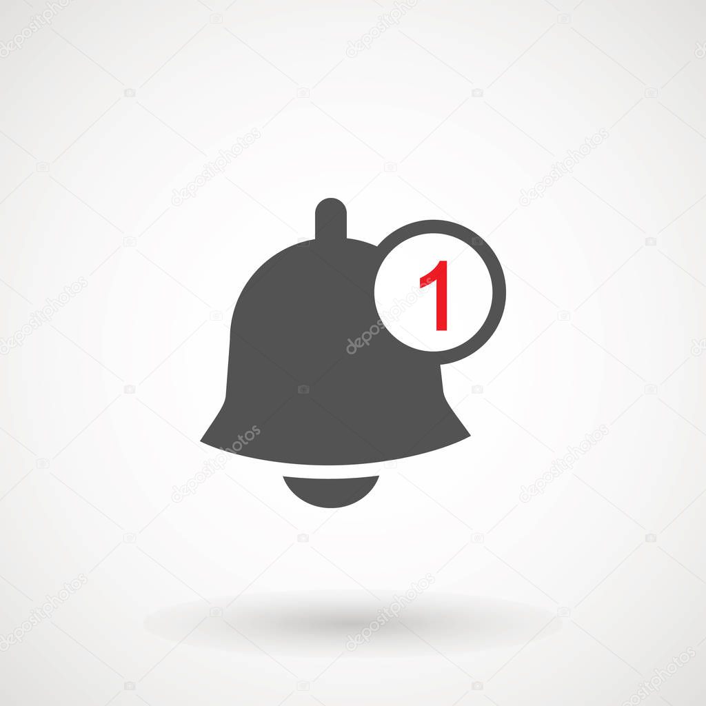 Icono de notificación vector, diseño de materiales, elemento de medios  sociales, signo de interfaz de usuario,, image size:1024x1024