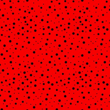 Uğur böceği deseni. Polka Dot sorunsuz vektör. Kırmızı bir arka plan ve siyah noktalar - vektör çizim ile sorunsuz