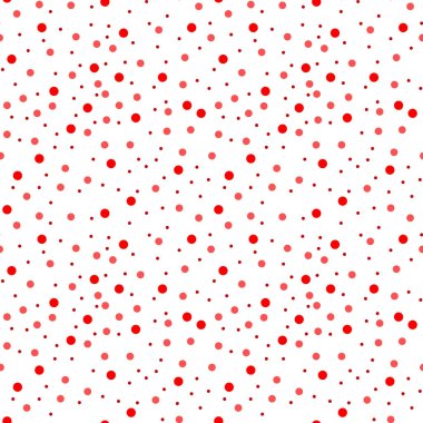 Kırmızı puantiyeli sorunsuz. Renkli kaotik desen daire. Noktalar Seamless modeli. -Vektör