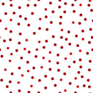 Kırmızı puantiyeli sorunsuz. Renkli kaotik desen daire. Noktalar Seamless modeli. -Vektör