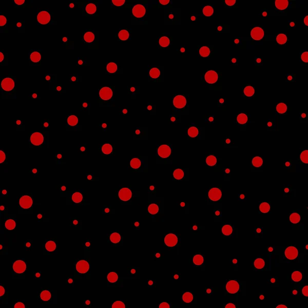 Lunares Rojos Sin Costuras Color Círculo Patrón Caótico Manchas Patrón — Vector de stock