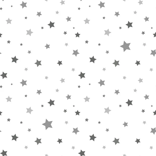 Зоряний Безшовний Візерунок Білий Сірий Ретро Фон Хаотичні Елементи Абстрактна — стоковий вектор