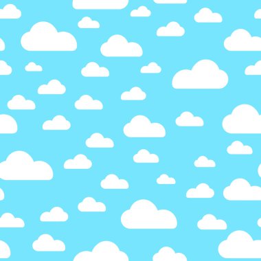 Mavi bulut Dikişsiz desen vektör tasarım bebek sanat. Bebek duş bulutlar, gökyüzü Dikişsiz desen doku-vektör