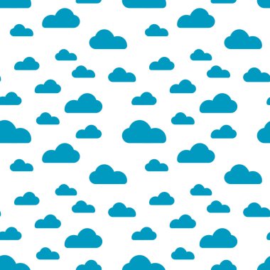 Mavi bulut Dikişsiz desen vektör tasarım bebek sanat. Bebek duş bulutlar, gökyüzü Dikişsiz desen doku-vektör
