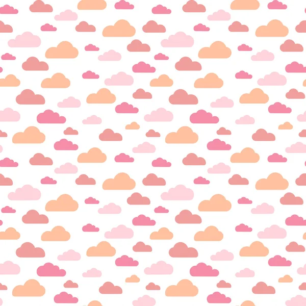 Розовое Облако Векторного Дизайна Узоров Тучи Душа Бесшовная Текстура Неба — стоковый вектор