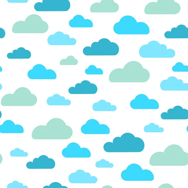 Nuage Bleu Motif Sans Couture Vectoriel Design Art Bébé Nuages — Image vectorielle