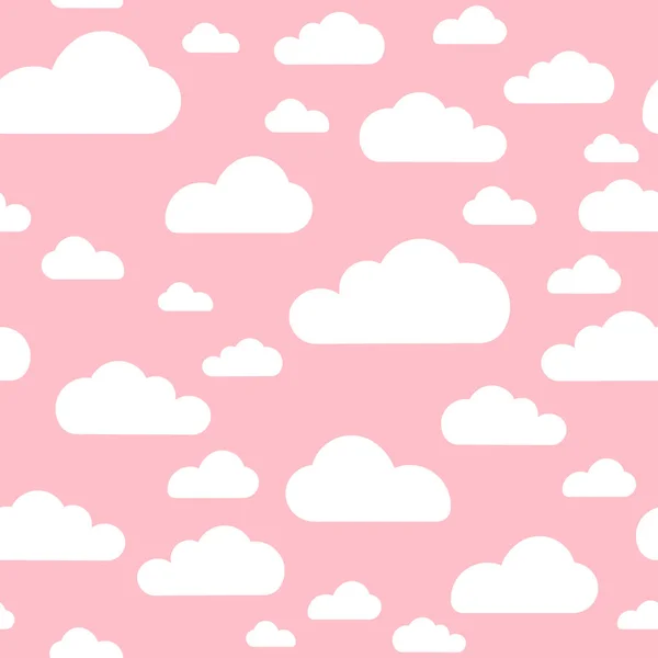 Розовое Облако Векторного Дизайна Узоров Тучи Душа Бесшовная Текстура Неба — стоковый вектор