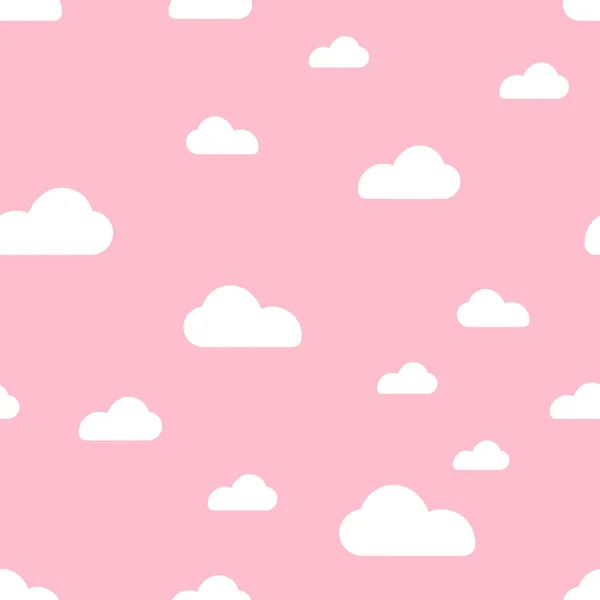Rosa Wolke Nahtlose Muster Vektor Design Baby Art Babyschauer Wolken — Stockvektor