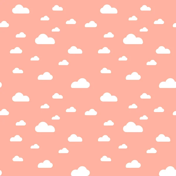Nube Rosa Patrón Sin Costuras Diseño Vectorial Arte Bebé Bebé — Vector de stock