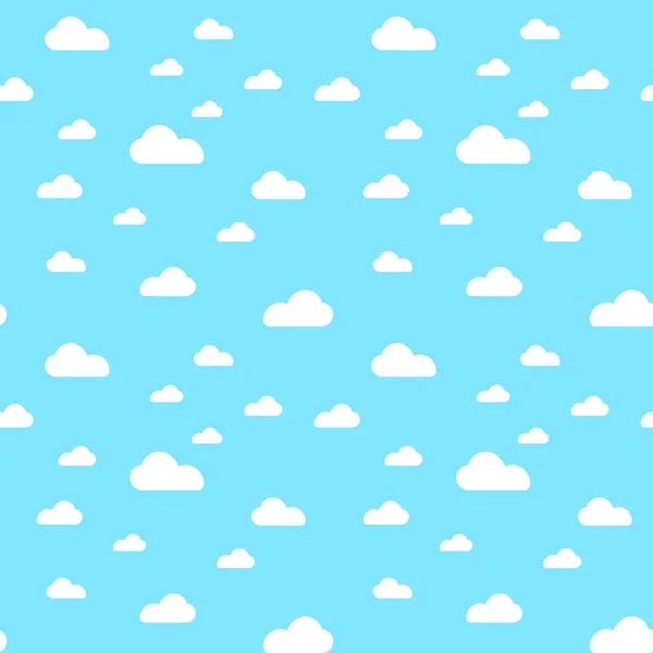 Nuvem Azul Sem Costura Padrão Vetor Design Bebê Arte Nuvens — Vetor de Stock