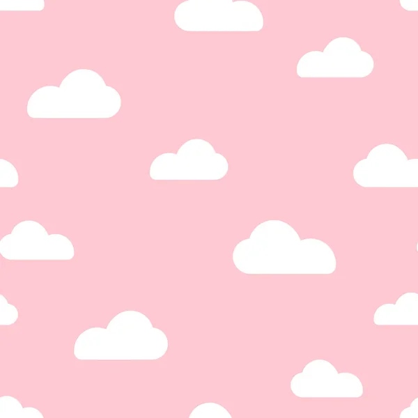 Nuage Rose Motif Sans Couture Vectoriel Design Art Bébé Nuages — Image vectorielle