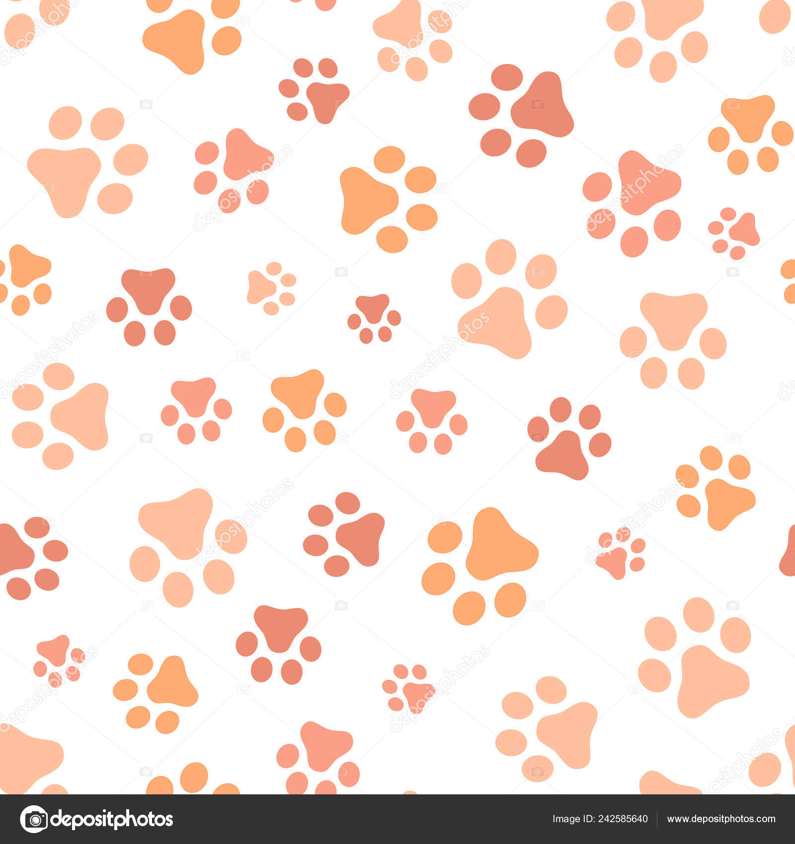 Dog Paw Seamless Pattern Vector Footprint Kitten Puppy Tile Coral Stock  Vector Image by ©aygunaliyeva #242585640