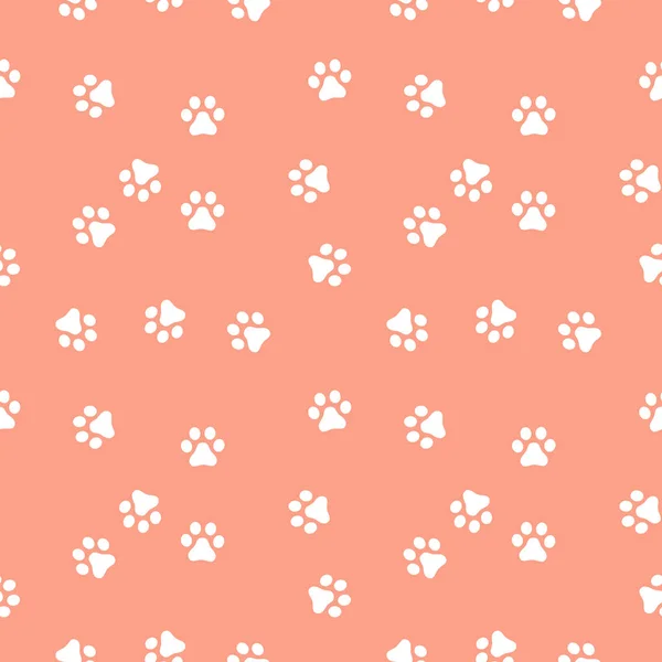 Собачья Лапа Бесшовный Шаблон Векторный Отпечаток Ноги Котенка Плитки Щенка — стоковый вектор