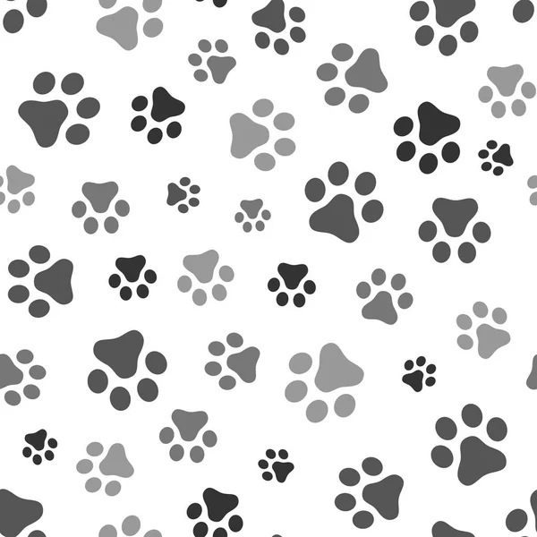 Dog Paw Seamless Pattern Vector Footprint Kitten Puppy Tile Background — Stock Vector