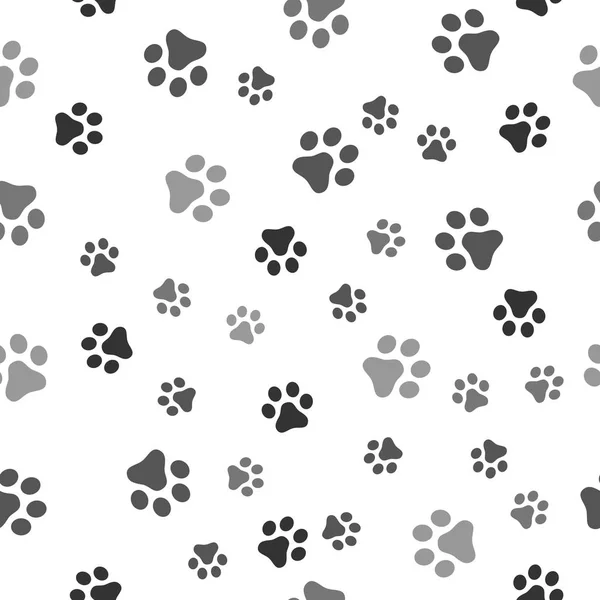 Dog Paw Seamless Pattern Vector Footprint Kitten Puppy Tile Background — Stock Vector