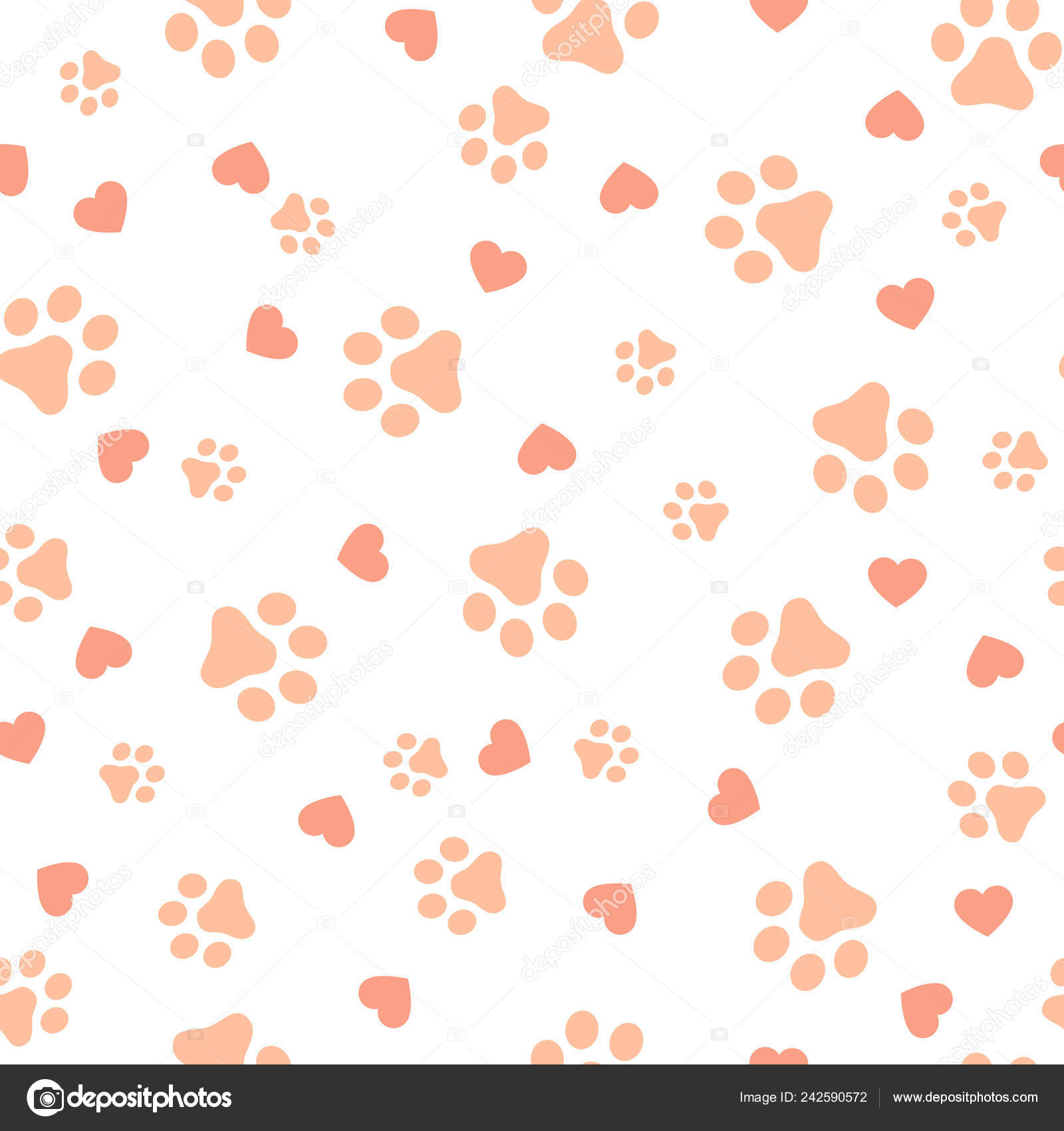 Chien Patte Modèle Sans Couture Avec Coeurs Vecteur