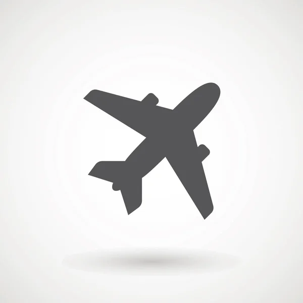 Icono de avión. Símbolo de transporte de vuelo, avión, volar airctaft, ilustración de vacaciones de aviación. Icono de viaje ilustración sólida, pictograma aislado en blanco - Vector — Vector de stock
