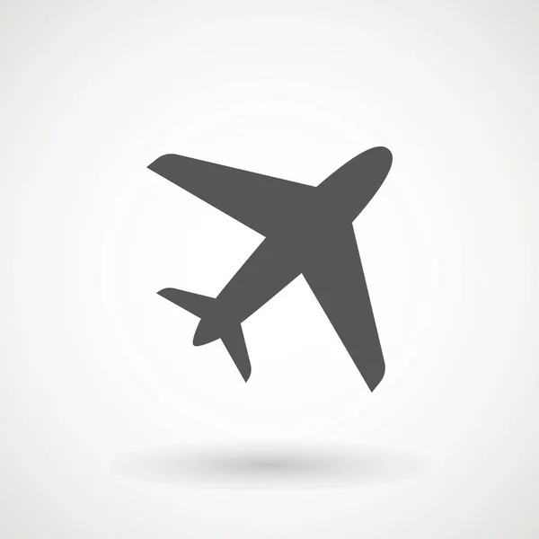 Icono de avión. Símbolo de transporte de vuelo, avión, volar airctaft, ilustración de vacaciones de aviación. Icono de viaje ilustración sólida, pictograma aislado en blanco - Vector — Vector de stock