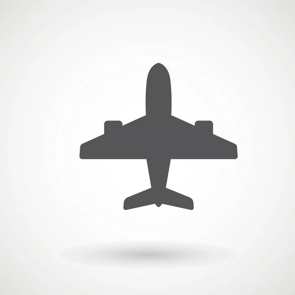 Icono de avión. Símbolo de transporte de vuelo, avión, volar airctaft, ilustración de vacaciones de aviación. Icono de viaje ilustración sólida, pictograma aislado en blanco - Vector — Vector de stock