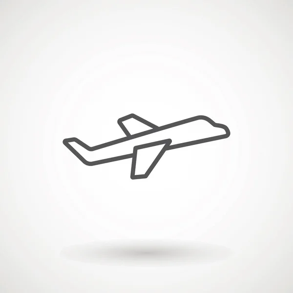 Icono Avión Símbolo Transporte Vuelo Avión Volar Airctaft Ilustración Vacaciones — Vector de stock