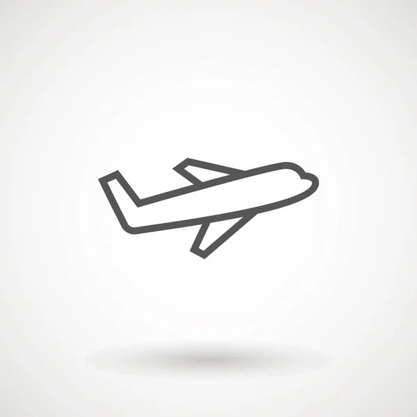 Icono Avión Símbolo Transporte Vuelo Avión Volar Airctaft Ilustración Vacaciones — Vector de stock