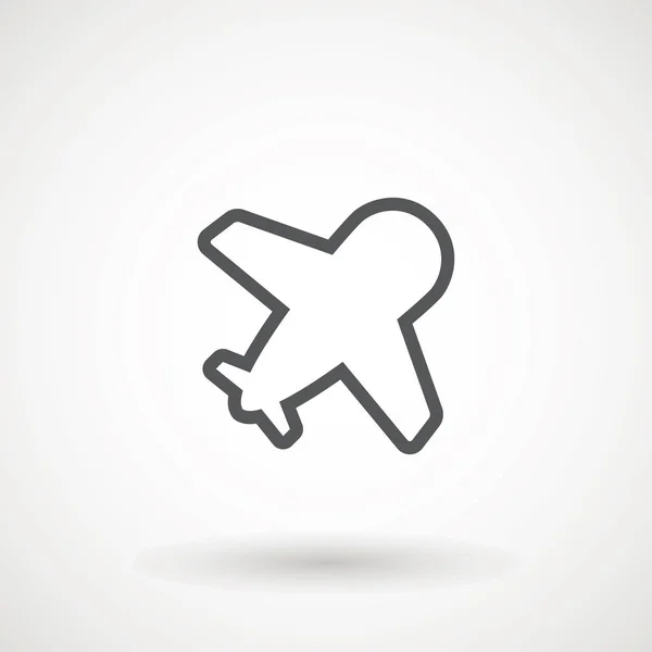 Plane Icon Flight Transport Symbol Airplane Fly Airctaft Aviation Vacation — Stock Vector