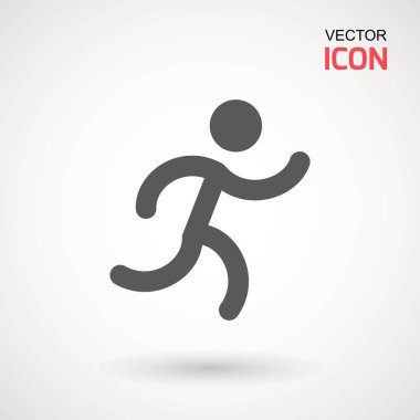 Adam yürüyüş simgesi. Yürüyen adam vektör simgesi. İnsanlar işareti illüstrasyon yürümek. Beyaz arka plan üzerinde yaya vektör işareti simgesi.