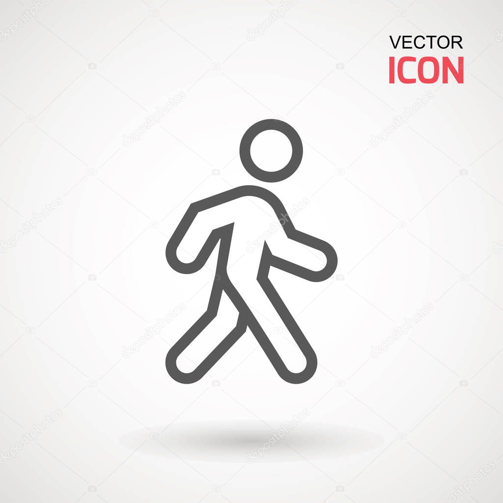 Man walk icon . Walking man vector icon. People walk sign illustration. pedestrian vector sign symbol on white background.