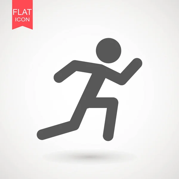 Hombre corriendo icono de vector. Icono de figura de corredor palo. Ilustración vectorial. El estilo de la ilustración es símbolo negro icónico plano sobre un fondo blanco — Vector de stock