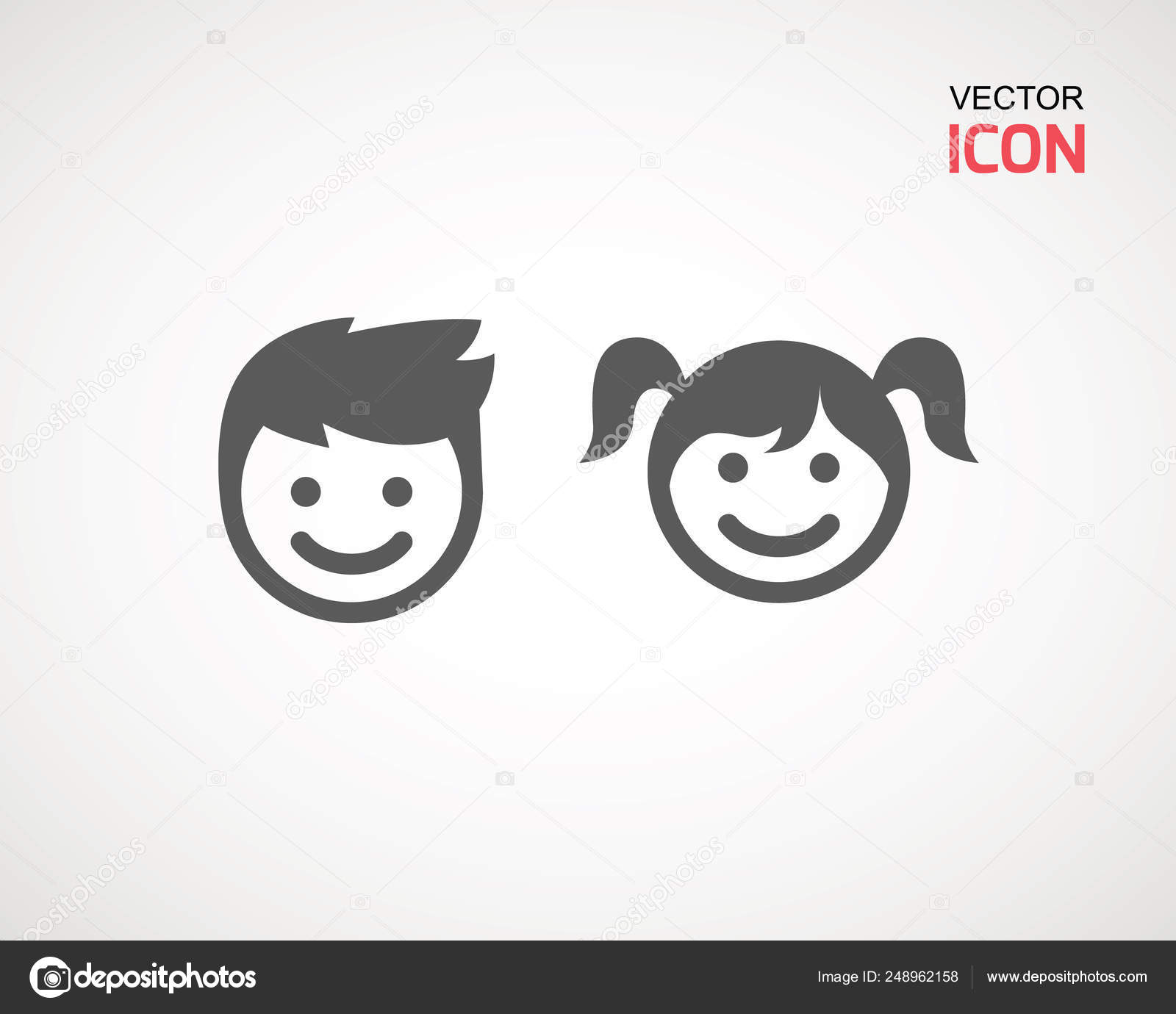 Download girl and boy icon on white background. child symbol . Kids ...