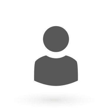 Kullanıcı simgesi gri arka plan üzerinde izole trendy düz tarzı. Web sitesi tasarımı, logo, app, kullanıcı arabirimi için kullanıcı siluet simge. Vektör çizim, Eps10